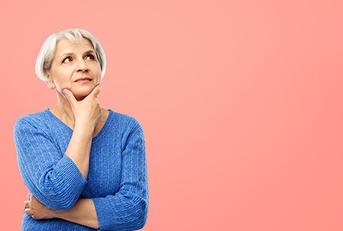 a woman deep in thought